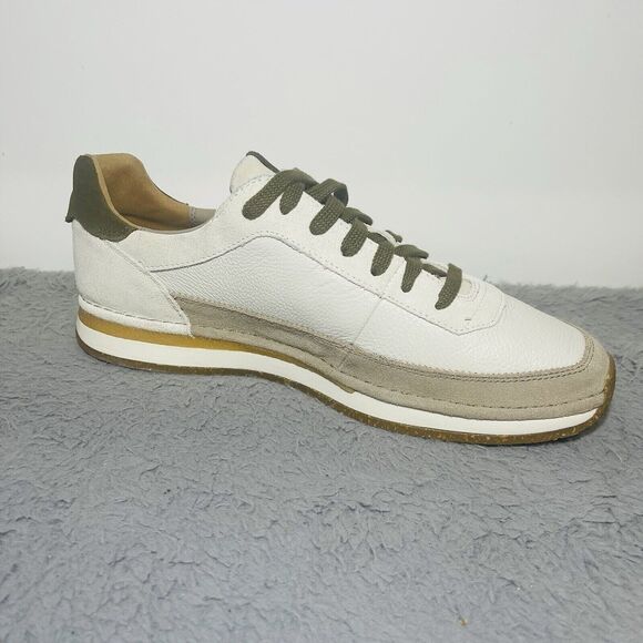 Clarks White Sneakers with Olive Accents - Picture 11 of 11